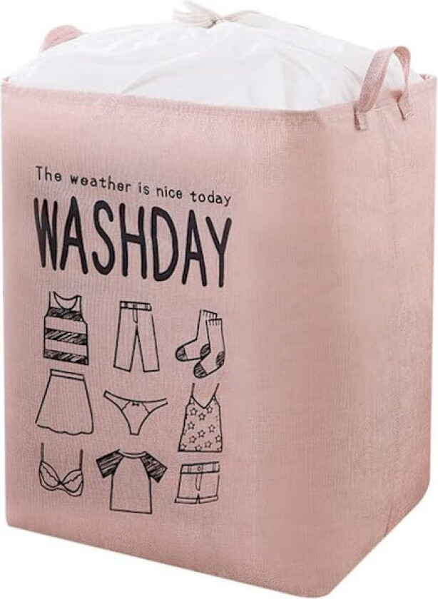 Bilde av Stor skittentøyskurv, dyne, klær, leker og diverse oppbevaringspose, støvtett snoråpning, sammenleggbar