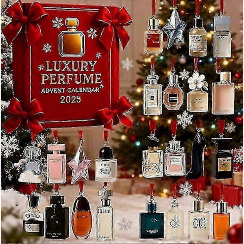 Julekalender 2025 - 24 dagers nedtellingskalender Parfyme Blind Box Akrylpynt, Det er 24 anheng, ekskludert parfyme