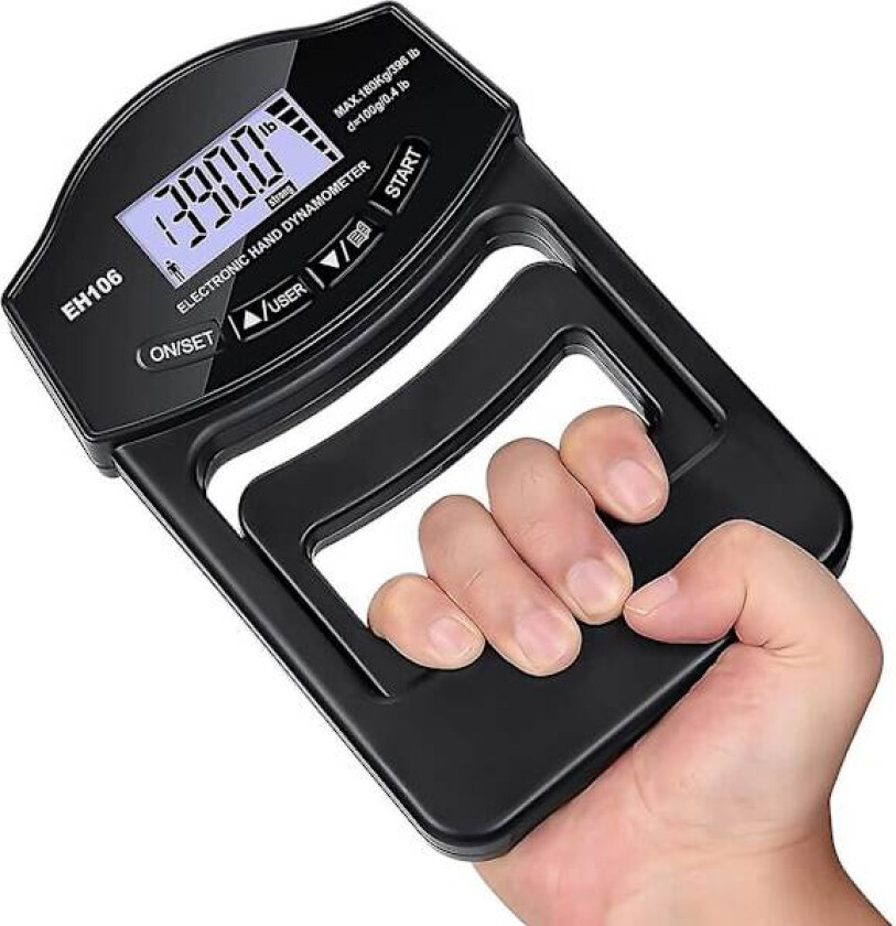 Bilde av Grip Strength Tester, 396lbs/180kg Digital Hand Dynamometer Grip Strength Meter USB LCD-skjerm Hånd