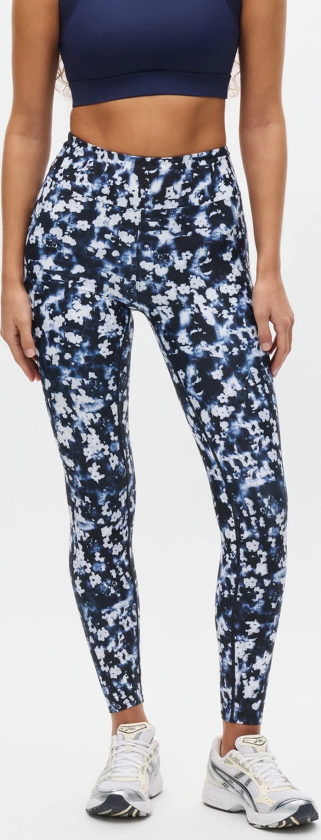Printed High Waist Tights - Flerfarget - Dame - Tights og leggings - Treningstights