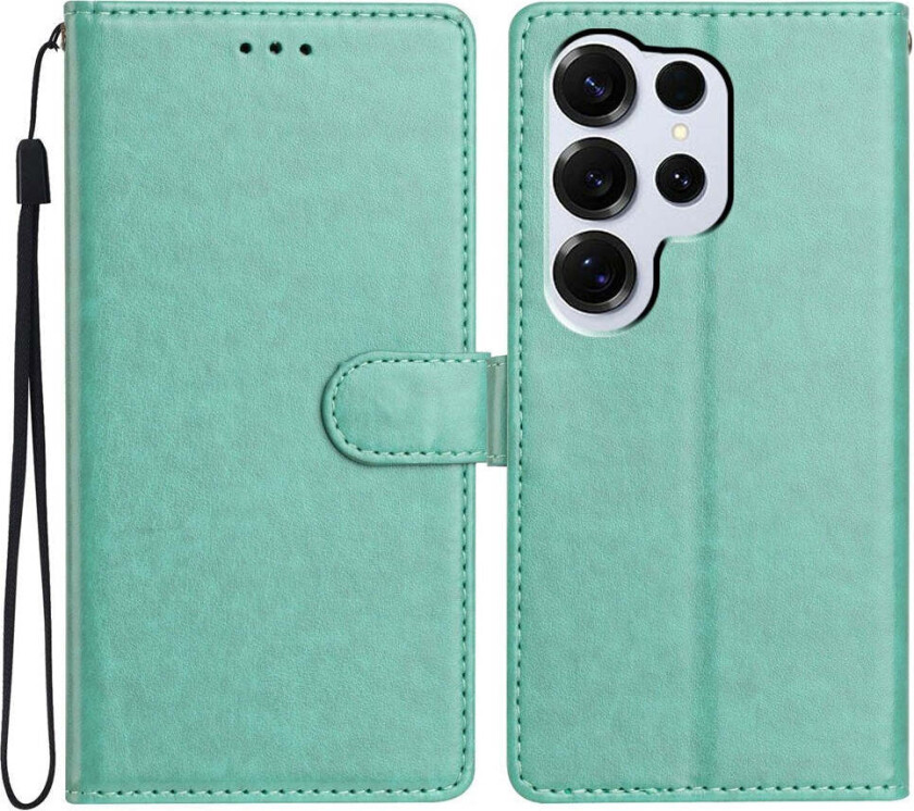 Samsung Galaxy S26 Ultra EIDERWOOD Kunstskinn Deksel med Stropp & Kortholder – Grønn