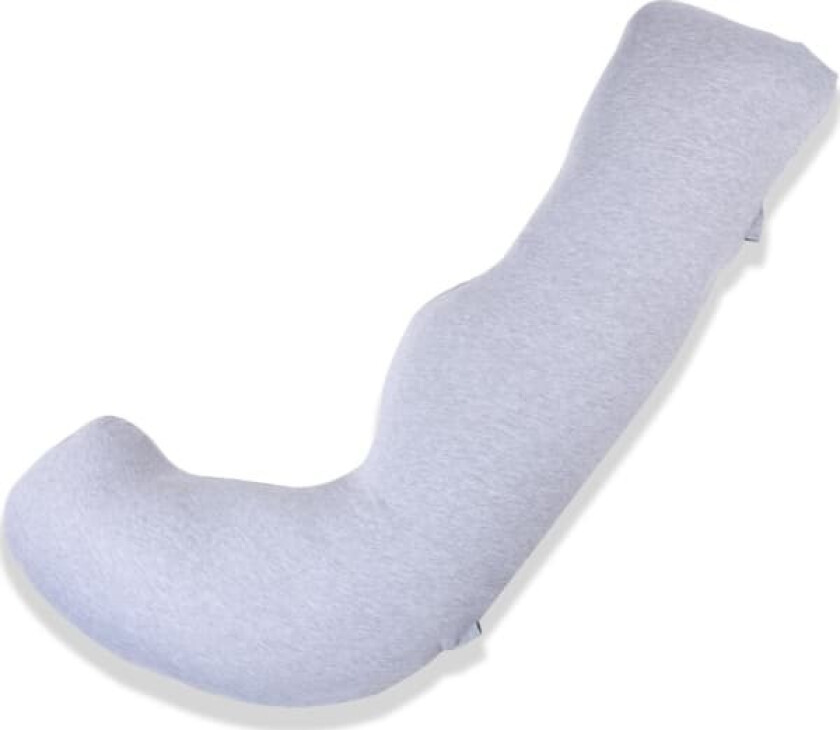 MOMCOZY PP001 J SHAPED PREGNANCY PILLOW JERSEY FABRIC LIGHT GRAY