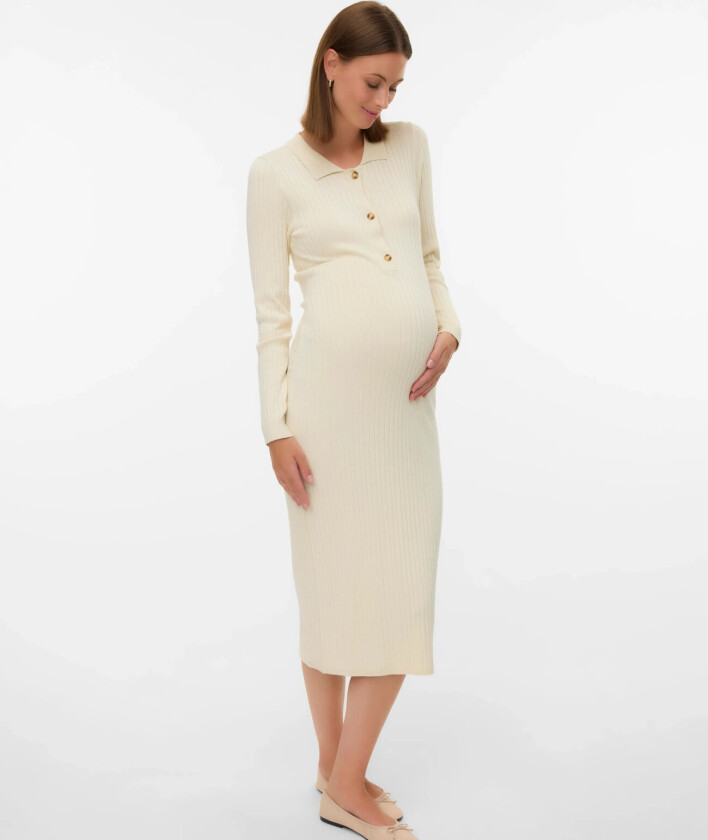 Bilde av Mlnewsiv Lia L/S Midi Dress 2F Noos - Cream - M