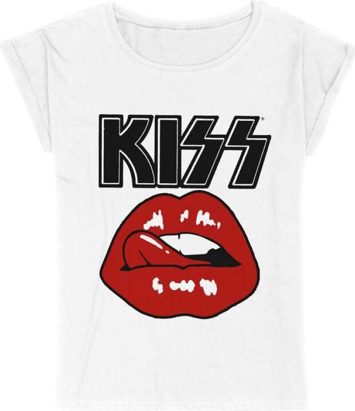 T-skjorte - Lips - S til 3XL - Damer - hvit