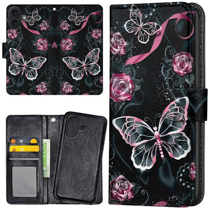 iPhone 17 - Lommebok Deksel Sommerfugler