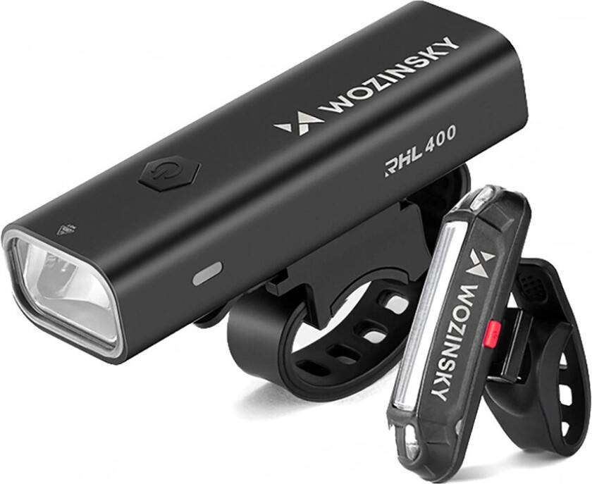 WSBLB2 Sykkellykt foran og bak - 400 lm, USB-C - Svart