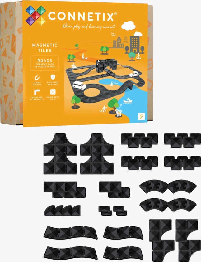 Bilde av Magnetiske Byggeklosser Road Kit Creative Roads 48 Deler - Magnetleker - Plast