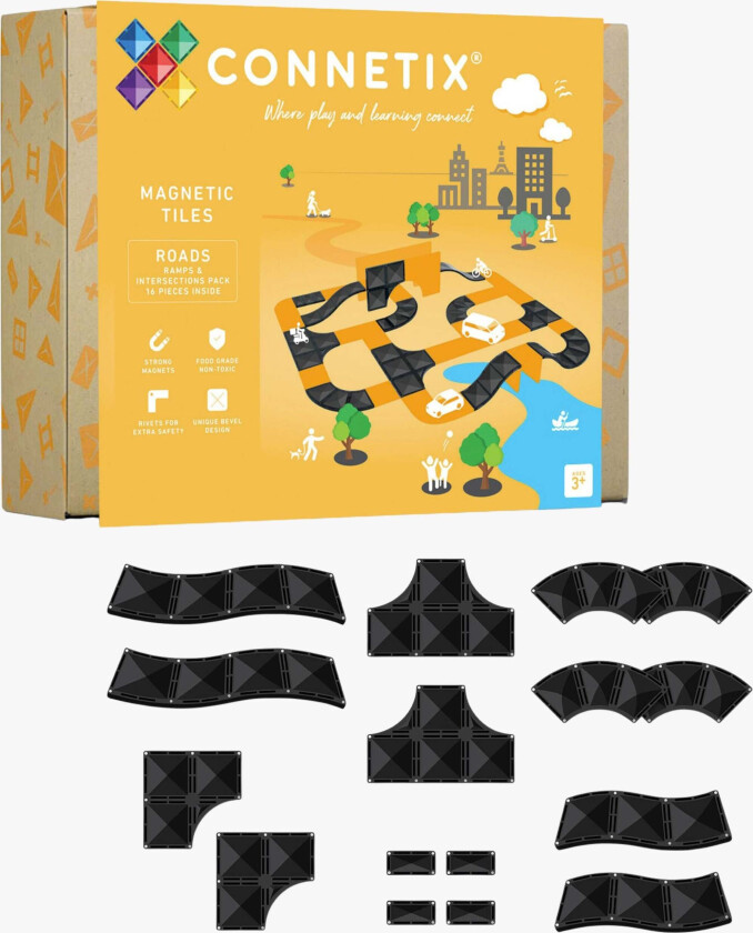 Magnetiske Byggeklosser Road Kit 16 Deler - Magnetleker - Plast