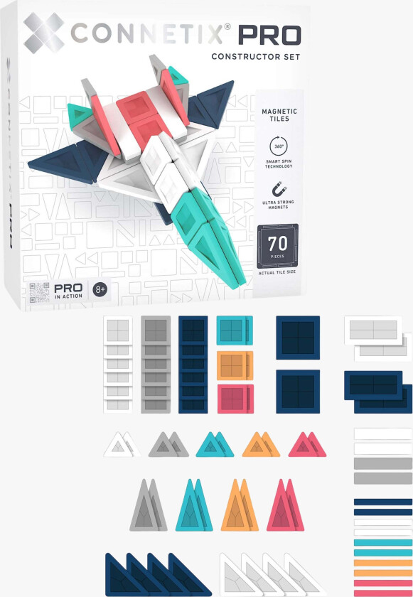 Bilde av Magnetiske Byggeklosser Pro Constructor 70 Deler - Magnetleker - Plast
