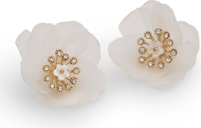 Organza botanical earrings Ivory