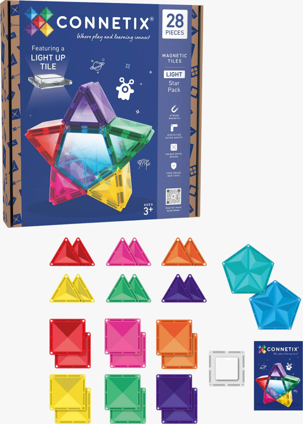 Magnetiske Byggeklosser Light Star 28 Deler - Magnetleker - Plast