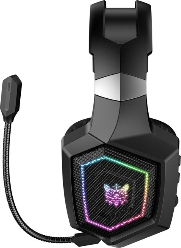 ONIKUMA Gaming Headset med trippelmodus og RGB-belysning og surroundlyd, Bluetooth-hodetelefoner