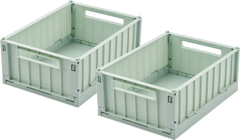 Sammenleggbare bokser - Small - 2-pack - Light Peppermyn - - OneSize - Sammenleggbar boks