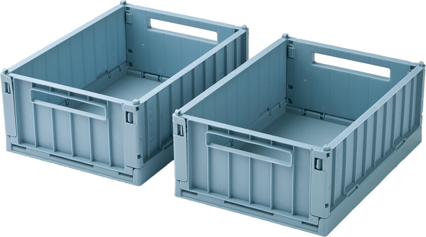 Sammenleggbare bokser - Small - 2-pack - Strand Blue - - OneSize - Sammenleggbar boks