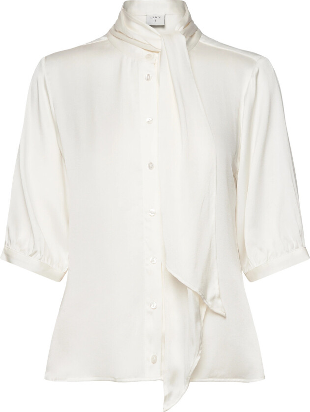 Vaila Silk Scarf Bow Blouse - Cream - 44