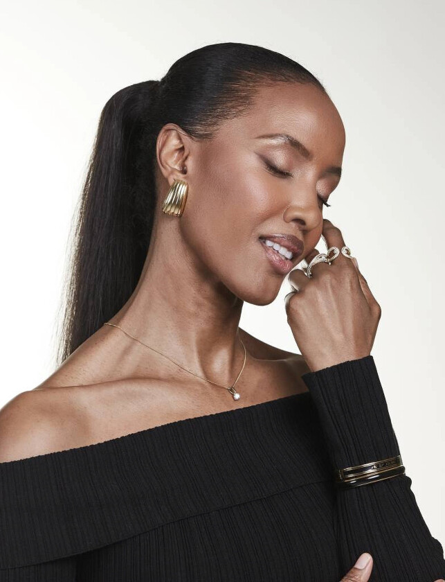 Rimini Earring Large Gold - Gold - ONE SIZE