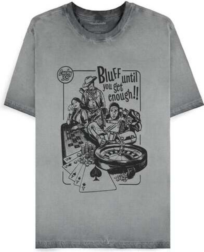 gaming T-skjorte - Bluff until you get enough!! - S til XXL - Herrer - grå