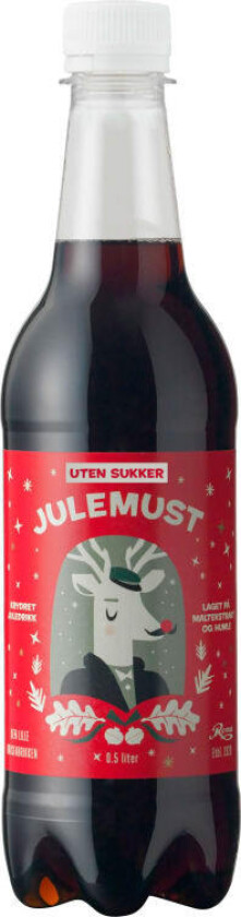 Julemust u/Sukker 0,5l flaske