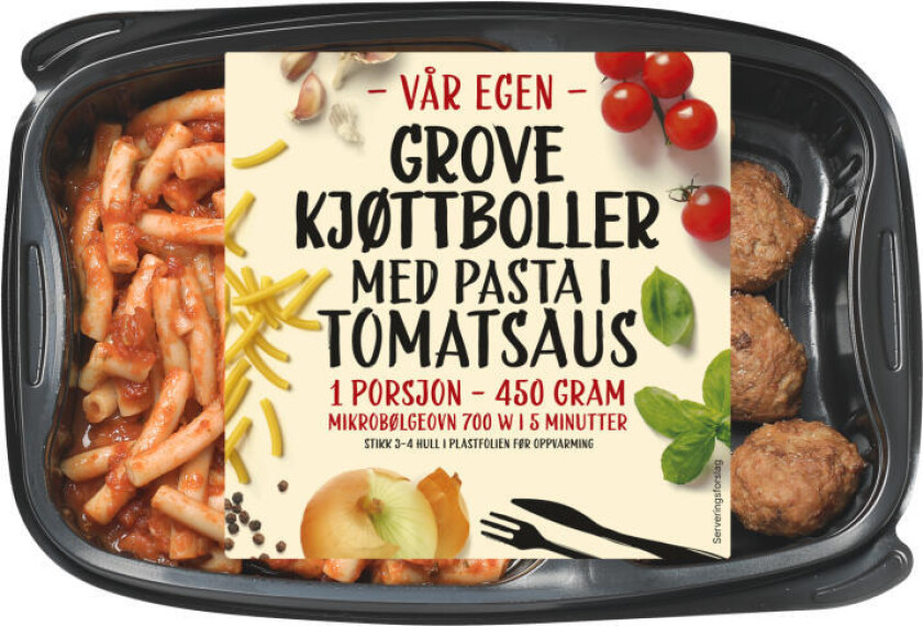 Kjøttboller m/Pasta&Tomatsaus 450g