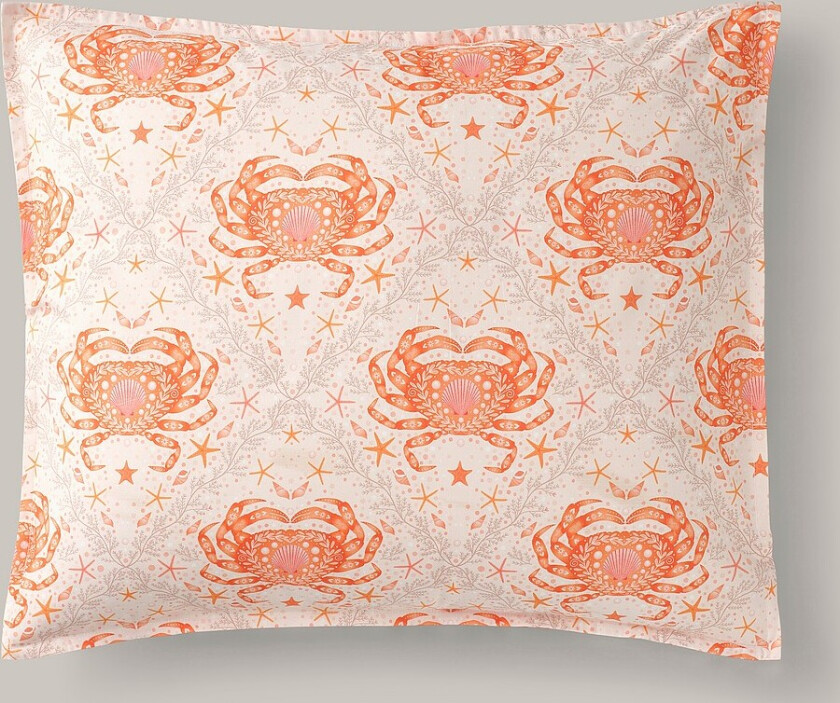 Bilde av Putetrekk Careful Crab i bomullspercale - Orange