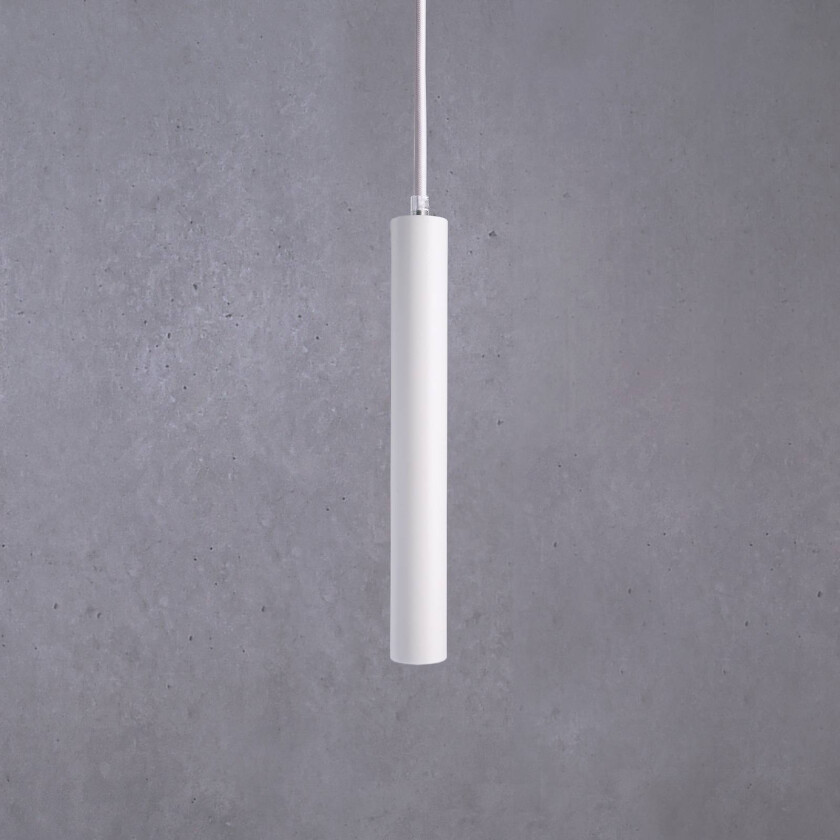 LED-hengelampe Slim, hvit, aluminium, 2700 K