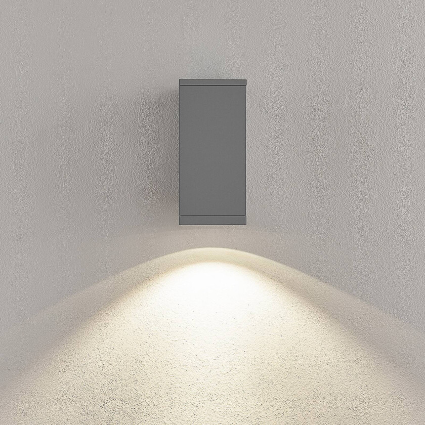 utendørs LED-vegglampe ShoreLine Pro Square, lysegrå, 830/840
