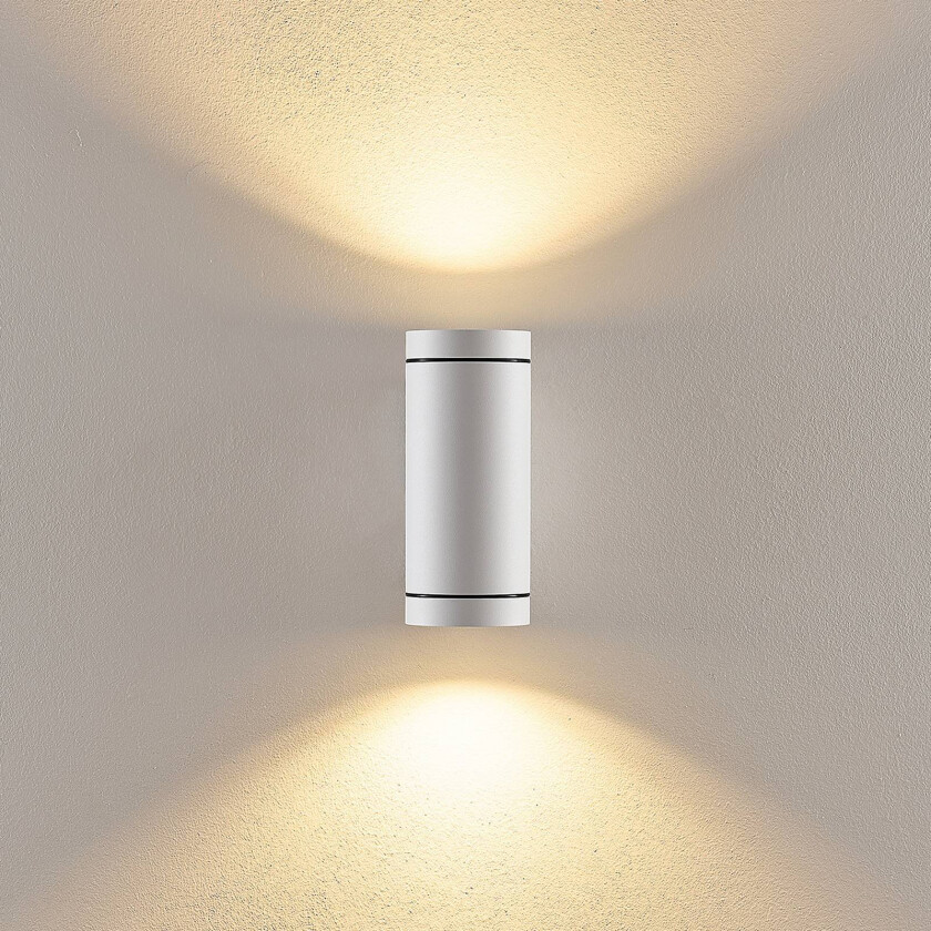 Utendørs vegglampe ShoreLine Pro Round up/down, hvit, GU10