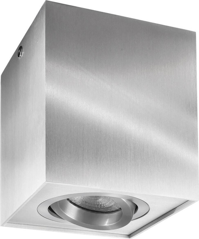 Downlight Bengala kantet, sølv, aluminium, GU10, svingbar