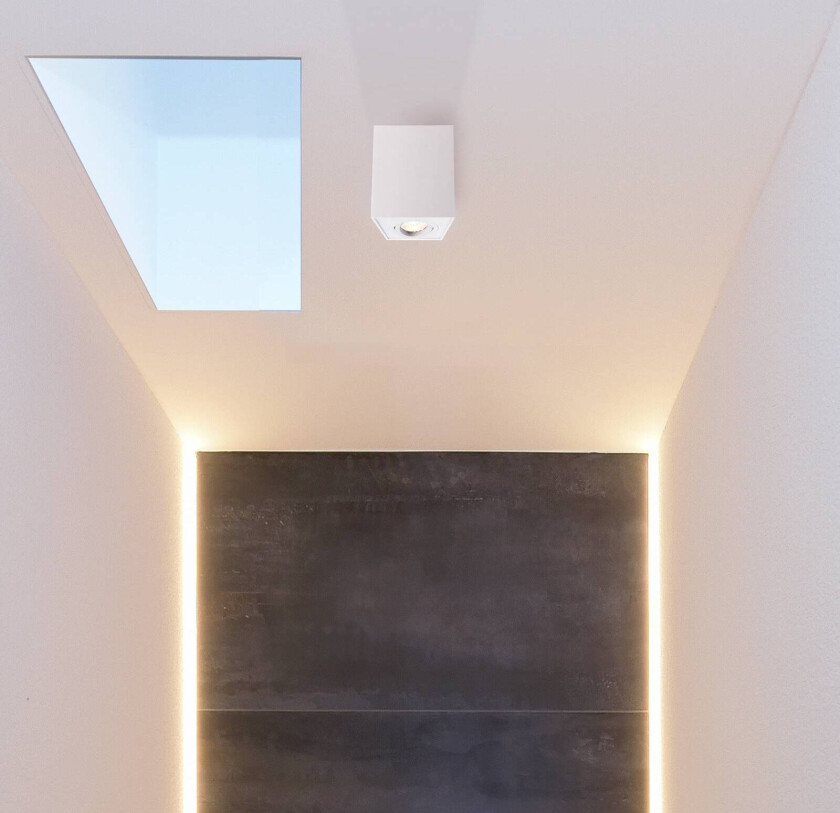 Downlight Bengala kantet, hvit, aluminium, GU10, svingbar