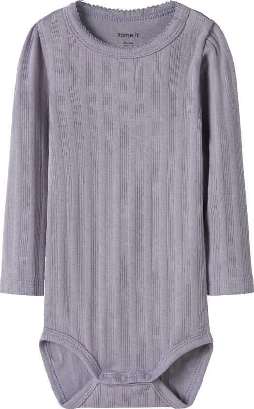 Body I/e - NbfTurbin - Lavender Grå - - 62 - Langermet Body