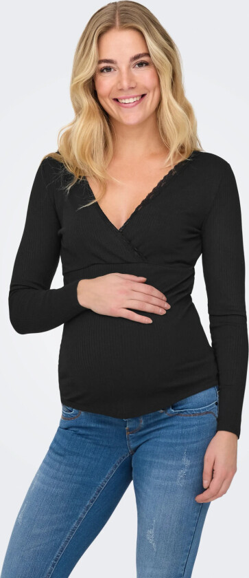 Olmipass Nursing L/S Wrap Top Jrs - Black - XL