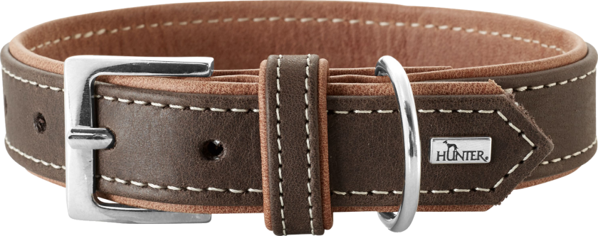 Dog Collar Porto Dark Brown/Cognac 55 - Neck 42-48cm - Hund - Halsbånd og seler - Hunter