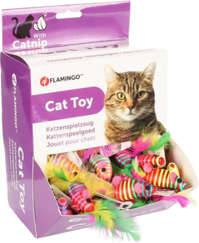 Katteleke Babby Mouse Mix 6 cm - Katt - Leker - Flamingo