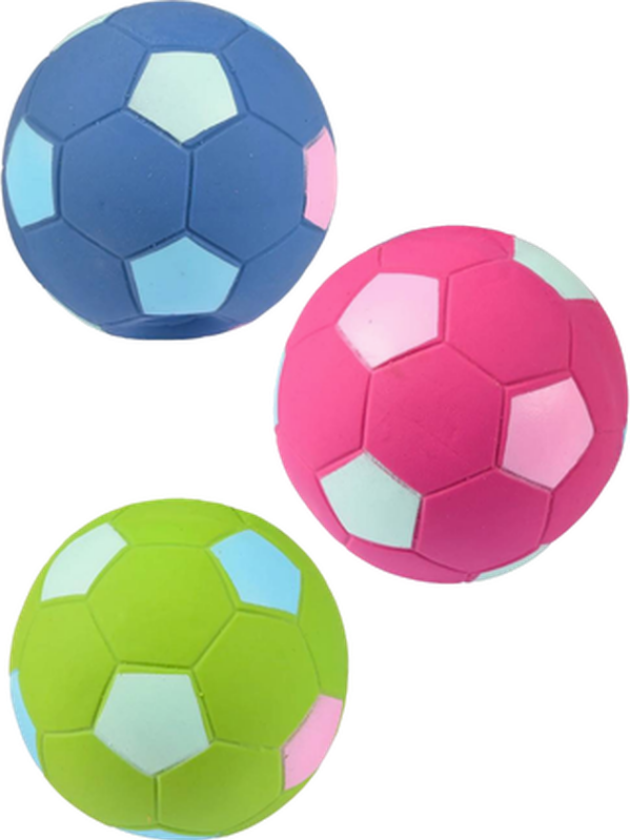 Hundeleketøy Latex Football Mix 6 cm - Hund - Hundeleker - Baller - Flamingo