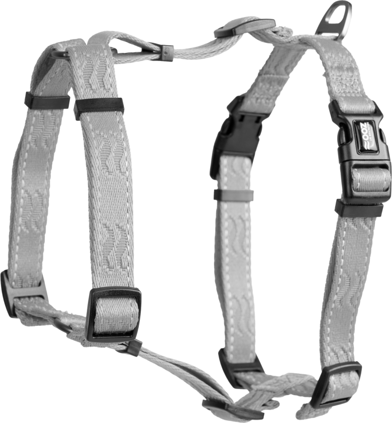 Sele Rufus H-sele justerbar S/M 20 mm x 70 cm Grå - Hund - Halsbånd og seler - Sele til hund - Selected by ZOO