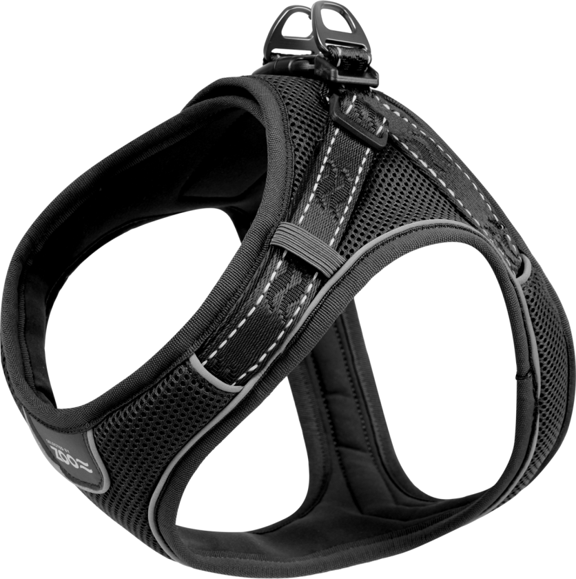 Sele Rufus Soft Adjustable XS Hals 15 mm x 28-36 cm Bryst 15 mm x 38-46 cm Sort - Hund - Halsbånd og seler - Sele til hund - Selected by ZOO