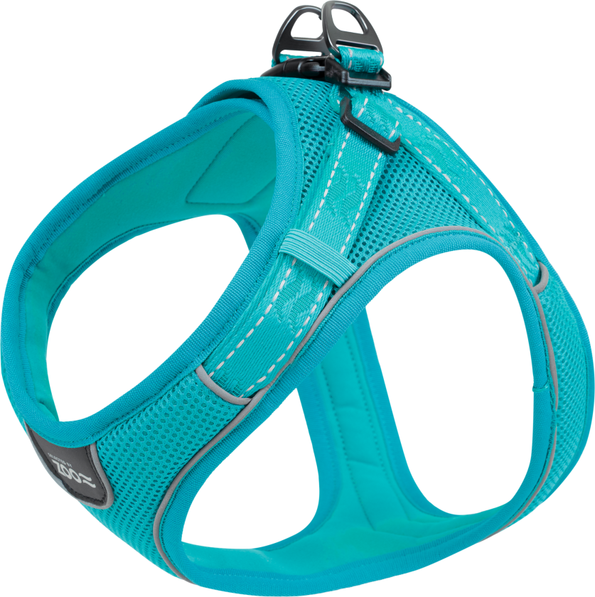 Sele Rufus Soft Justerbar M Hals 20 mm x 40-50 cm Bryst 20 mm x 52-62 cm Turkis - Hund - Halsbånd og seler - Sele til hund - Selected by ZOO