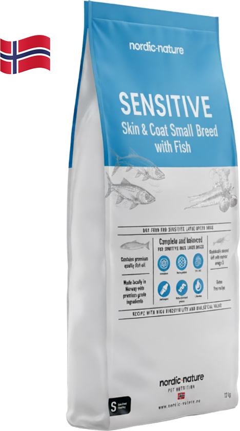 Sensitive Skin & Coat Fish Small Breed 3 kg - Hund - Hundefôr - Tørrfôr - Nordic Nature