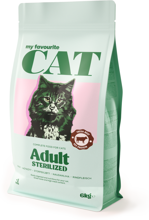 Sterilisert oksekjøtt for voksne katter 6 kg - Katt - Kattefôr - Tørrfôr - My favourite CAT