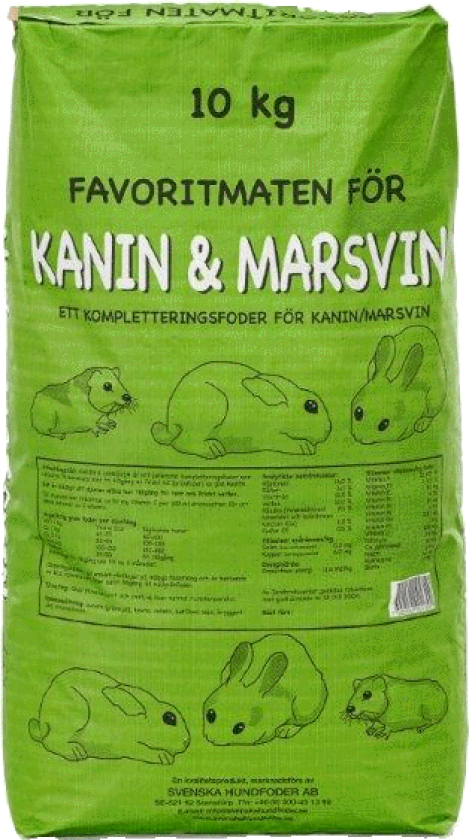 Kanin- og marsvinfôr 10 kg - Smådyr - Fôr - Fôr til degus og chinchilla - Carrier