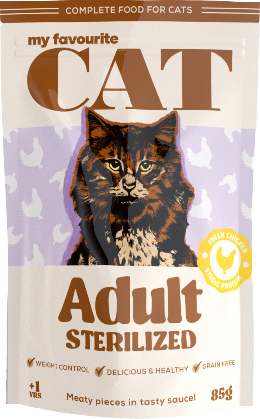 Adult Sterilized Chicken pouch 85 g - Katt - Kattefôr - Våtfôr - My favourite CAT
