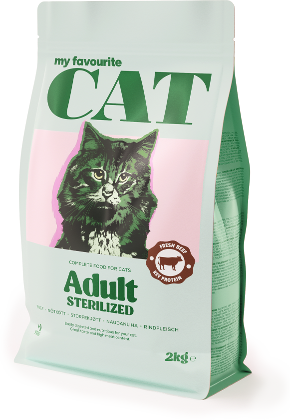 Sterilisert oksekjøtt for voksne katter 2 kg - Katt - Kattefôr - Tørrfôr - My favourite CAT