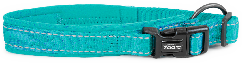 Hundehalsbånd Rufus justerbar 20 mm x 30-40 cm Turkis - Hund - Halsbånd og seler - Selected by ZOO