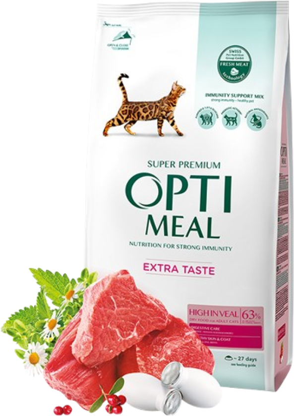 Complete dry pet food for adult cats high in veal 1,5 kg - Katt - Kattefôr - Tørrfôr - Optimeal