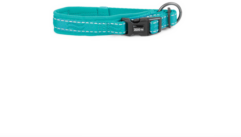Hundehalsbånd Rufus justerbart 15 mm x 20-30 cm Turkis - Hund - Halsbånd og seler - Selected by ZOO