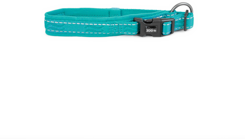 Hundehalsbånd Rufus justerbar 15 mm x 25-35 cm Turkis - Hund - Halsbånd og seler - Selected by ZOO