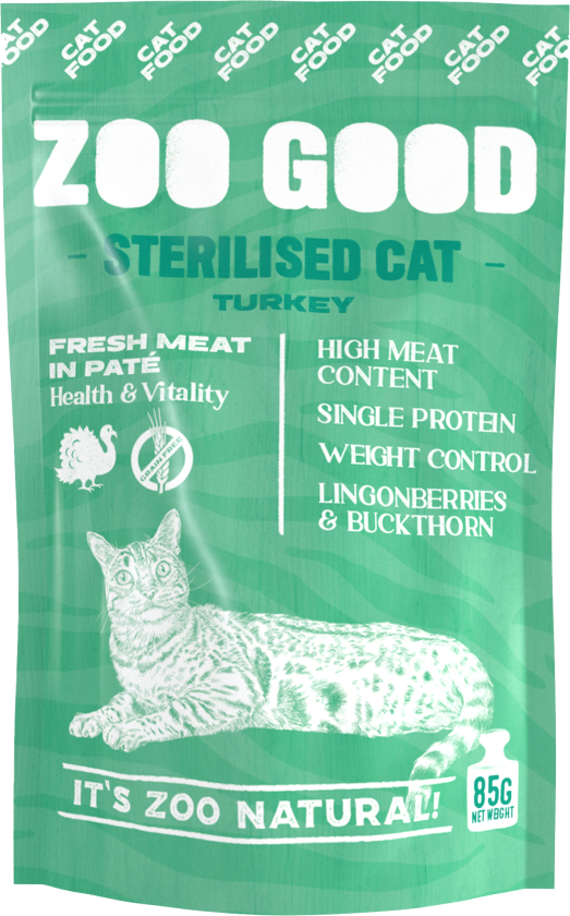 Katt Sterilisert kalkun 85g-pose - Katt - Kattefôr - Våtfôr - ZOO GOOD
