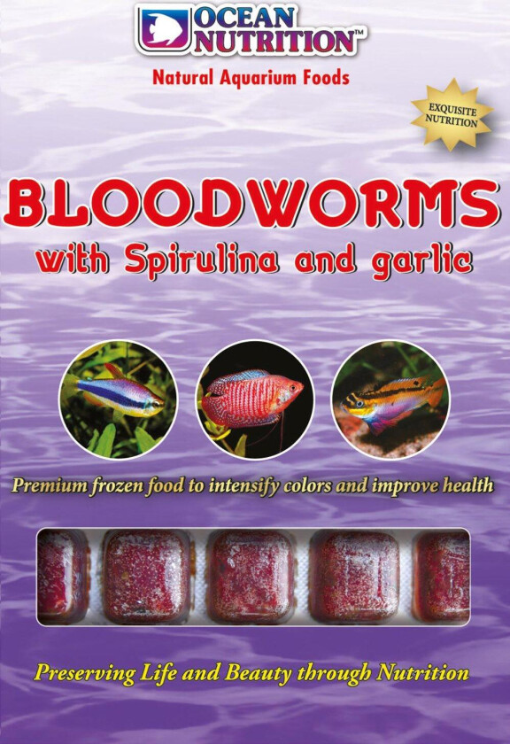 Frozen Bloodworms Spirulina and Garlic - Fisk - Fôr - Ocean Nutrition