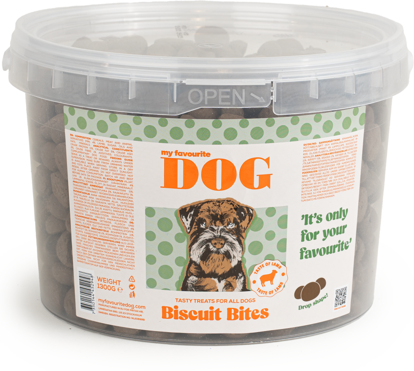 Kjeksbiter med lammesmak 1,3kg - Hund - Hundesnacks - Tygg og tyggebein - My favourite DOG