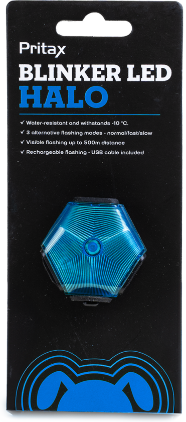 Blinkende LED-halo, 5 cm, blå - Hund - Utstyr - Refleks - Pritax